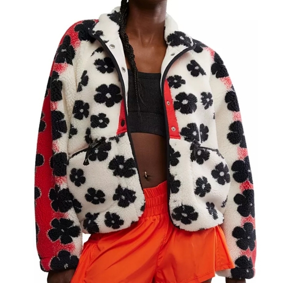 Free People Hit The Slops Fleece Snap Buttons Jacket - Picture 5 of 14